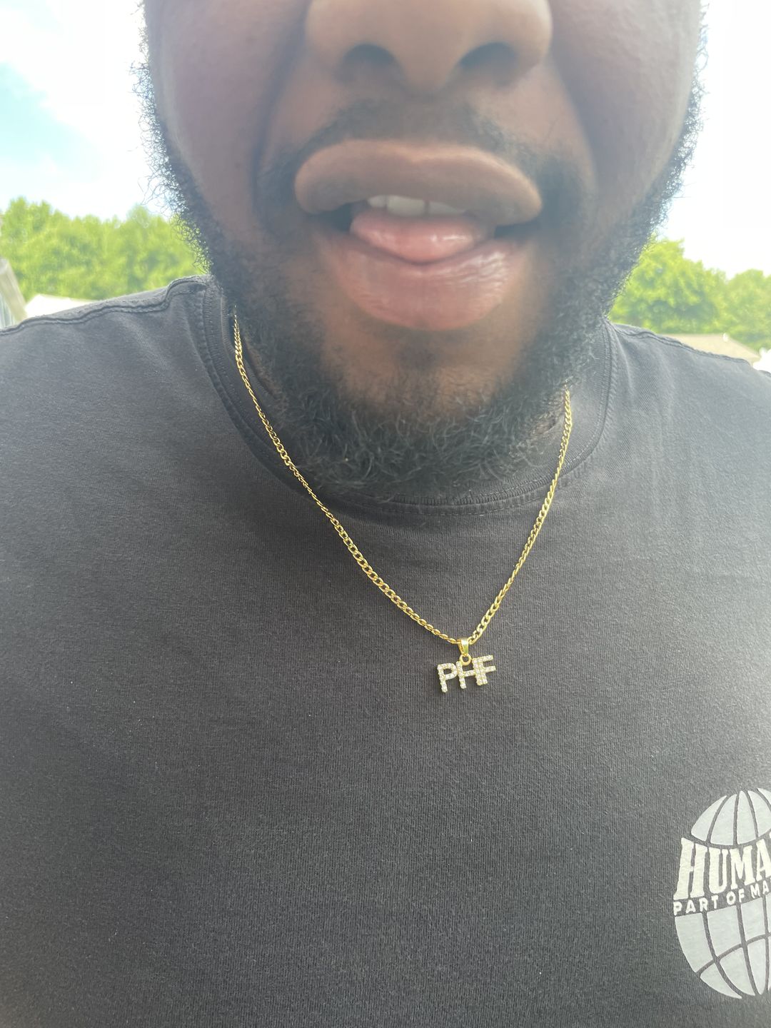 Customer photo review of Iced Arial Name Chain