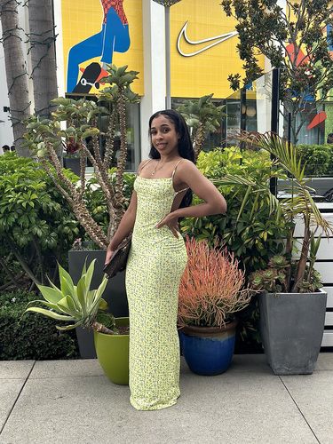Customer photo review of Mathea Backless Maxi Dress
