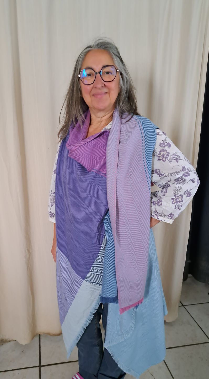 Customer photo review of PETITE COTTON Cape Candy Crush