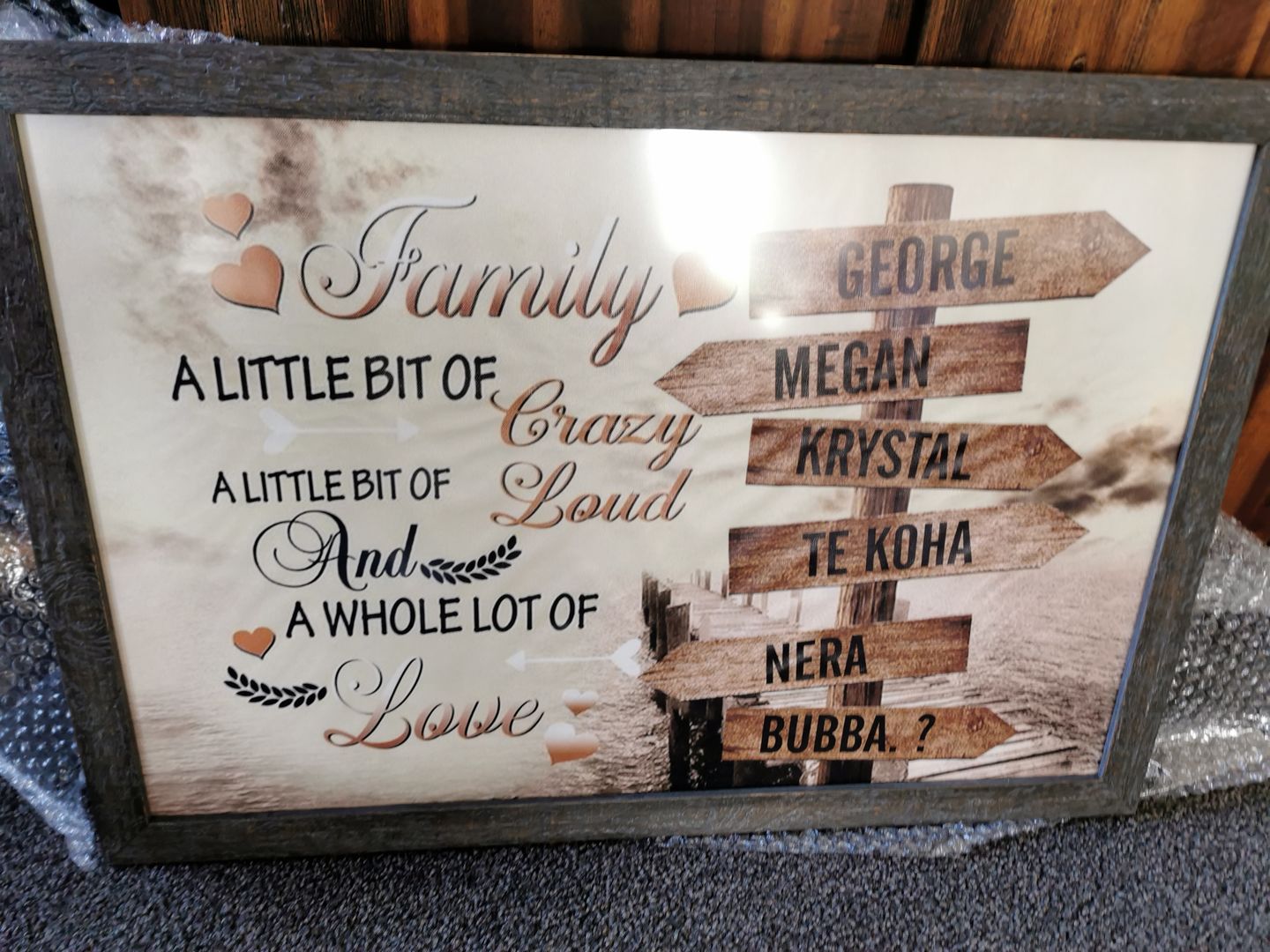 Customer photo review of Family A Little Bit Of Crazy - Personalized Canvas - Gift For Family