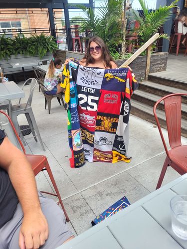 T-shirt quilt featuring avon lake softball team by Bonnie  from OH