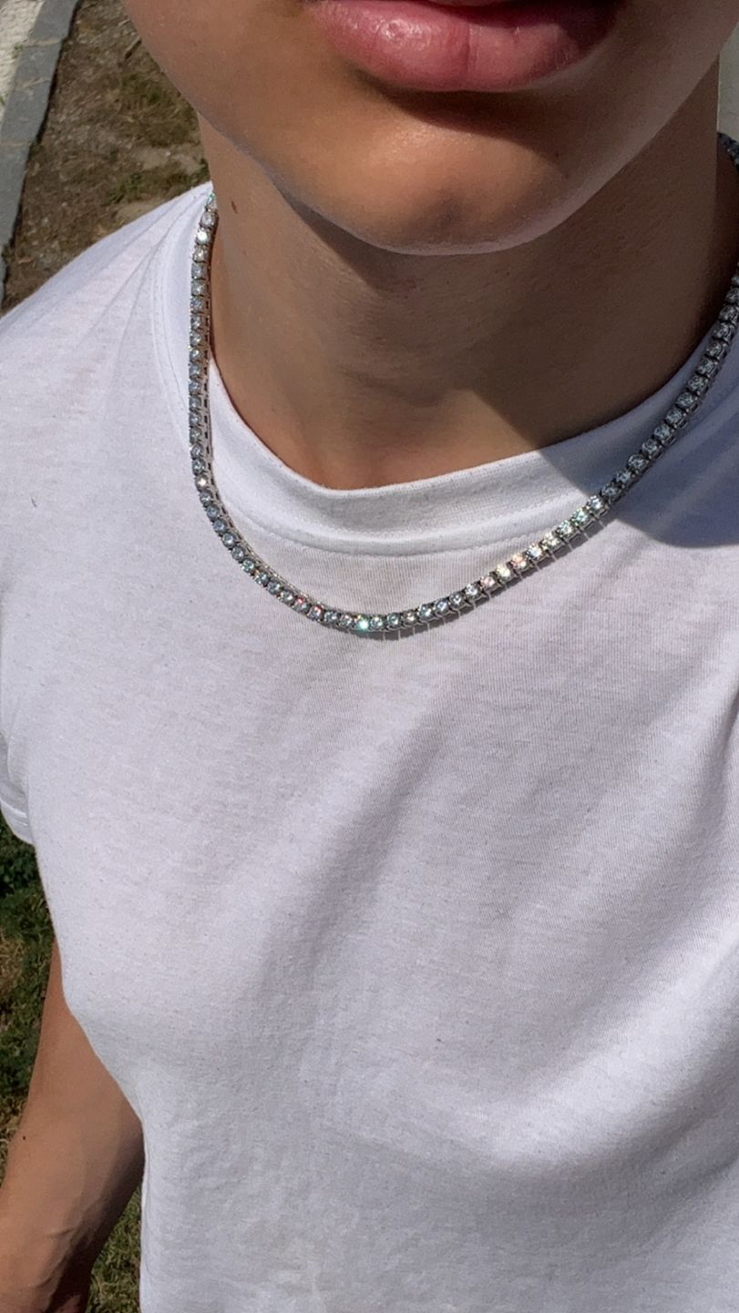 Customer photo review of ICE BREAKER CHAIN. - 4MM WHITE GOLD