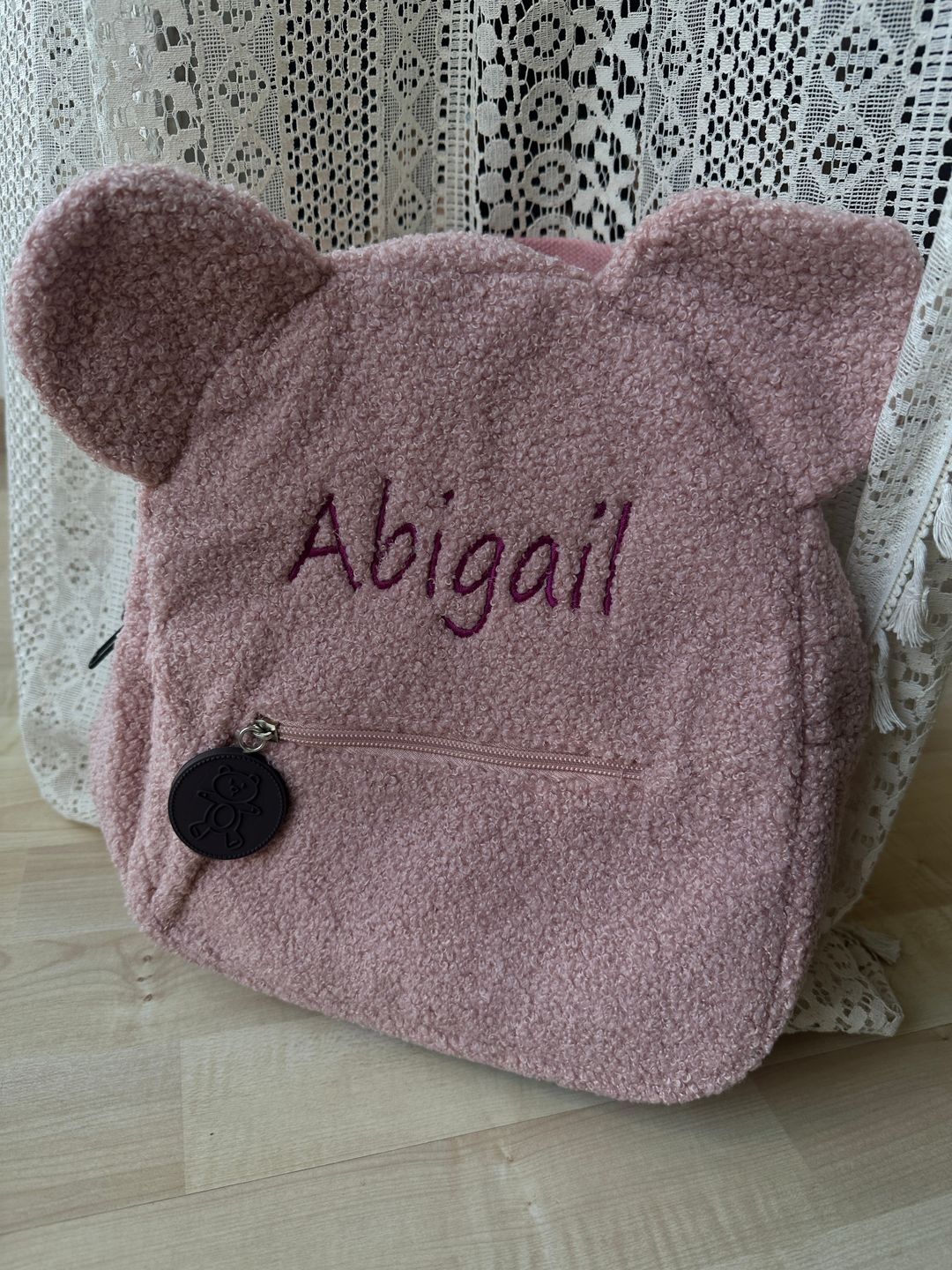 Customer photo review of TeddyPop תיק גב רך ואיכותי עם רקמת שם בהתאמה אישית בעיצוב דובון