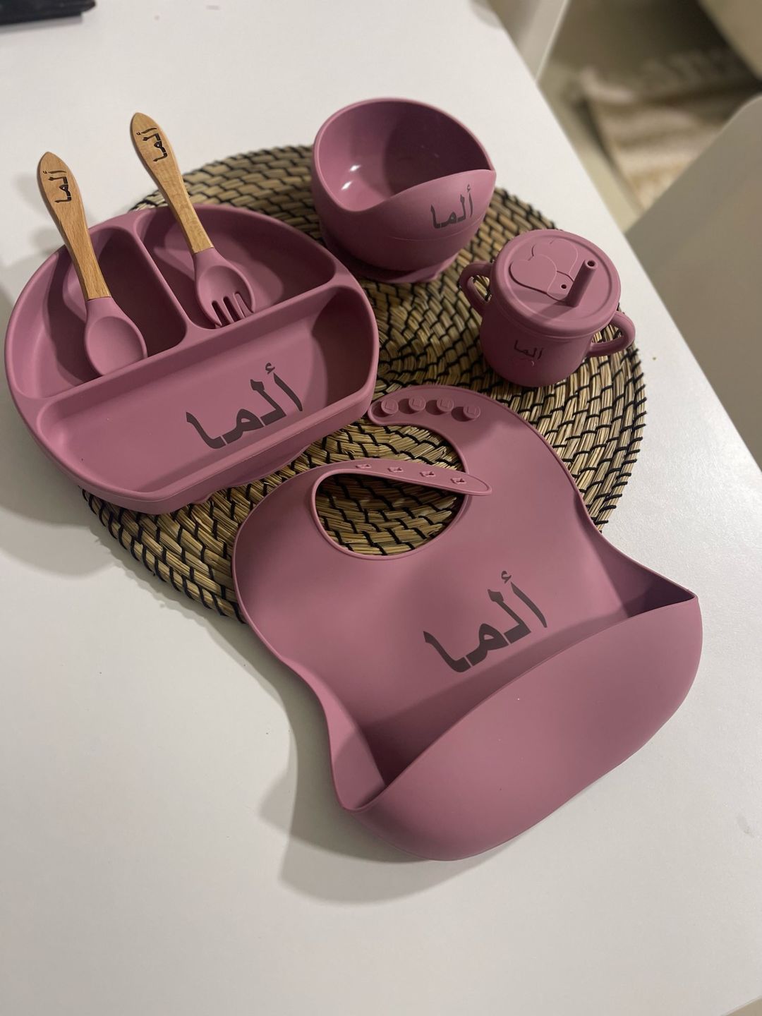 Customer photo review of סט כלי אוכל איכותי ומלא ללא BPA עם שם מותאם אישית