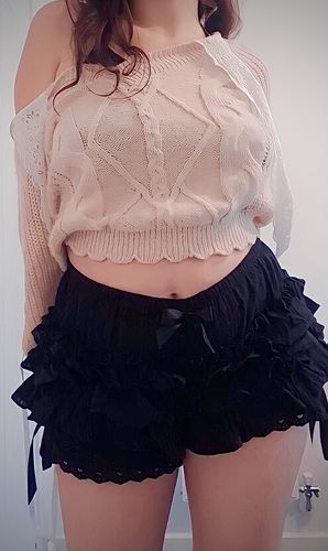 Customer photo review of ANNA Lolita Flared Lace Mini Skirt (Skort)