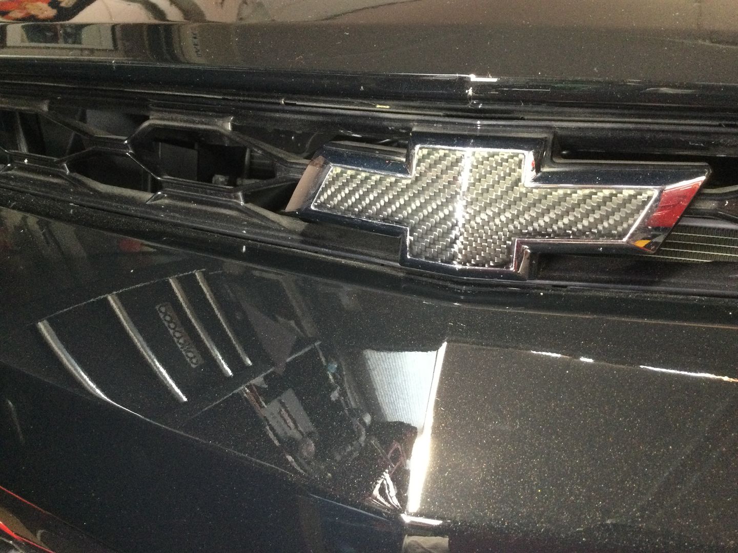 Customer photo review of Carbon Fiber Exterior Bow tie Cover For Chevy Camaro 2016-2023