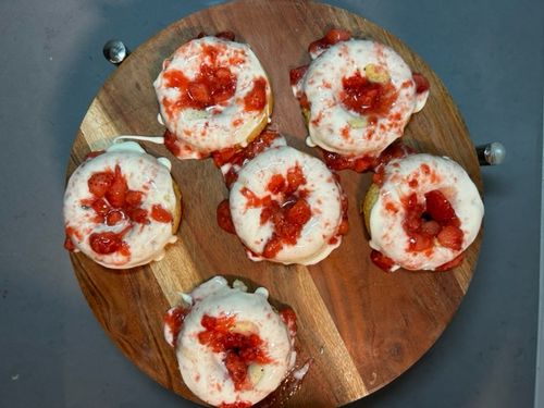 Customer photo review of Strawberries & Cream Protein Donut Mix