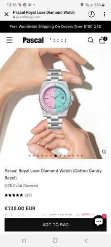 Customer photo review of Artdeco Prism Diamond Cocktail Ring ( Pink & Blue Double )