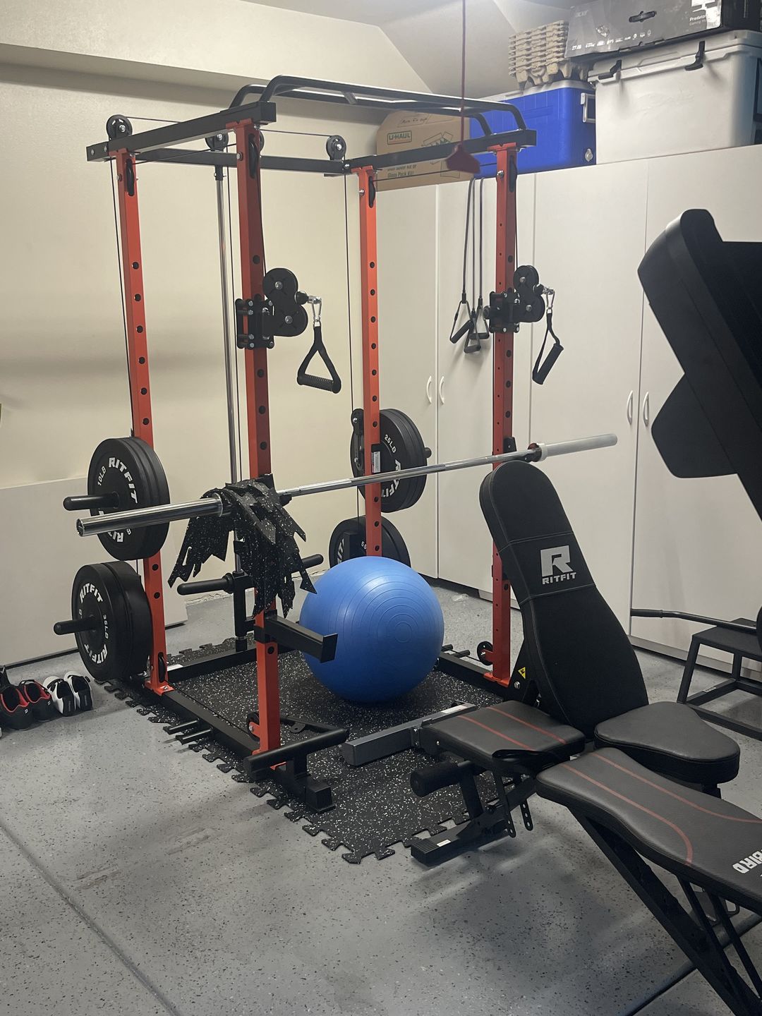 Customer photo review of RitFit Rubber Flooring Gym Mats Interlocking Tiles 0.25'' Thickness