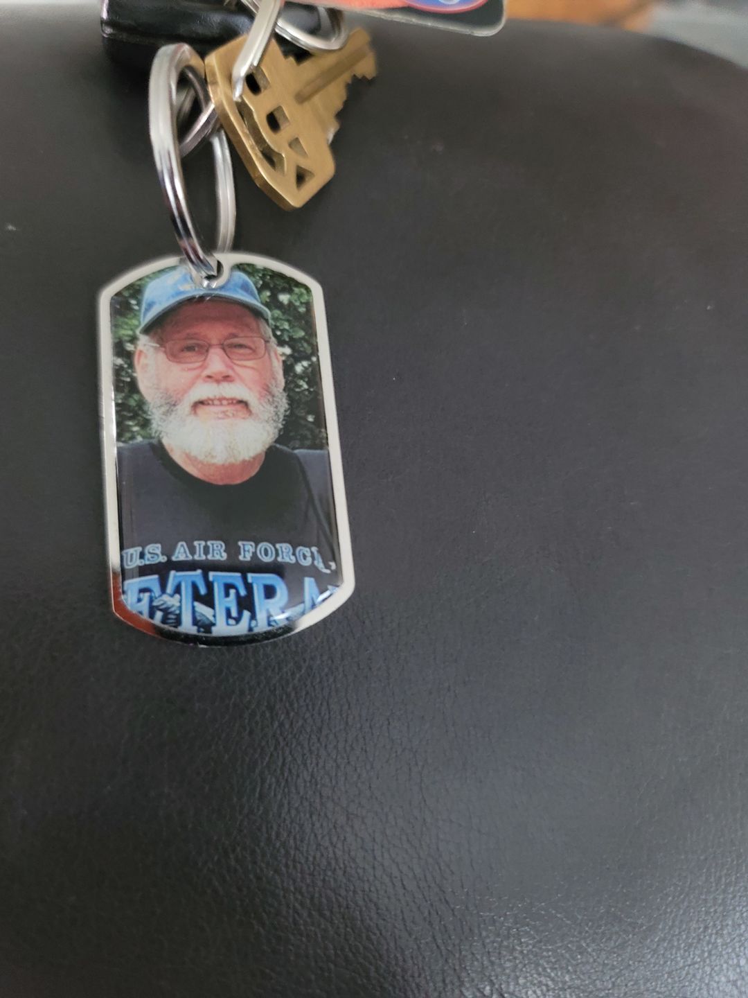 Customer photo review of I Will Carry You With Me Until, Personalized Keychain, Memorial Gifts, Custom Photo