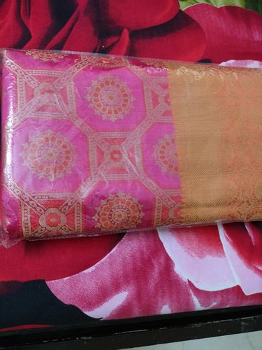 Customer photo review of Hot Pink Banarasi Saree