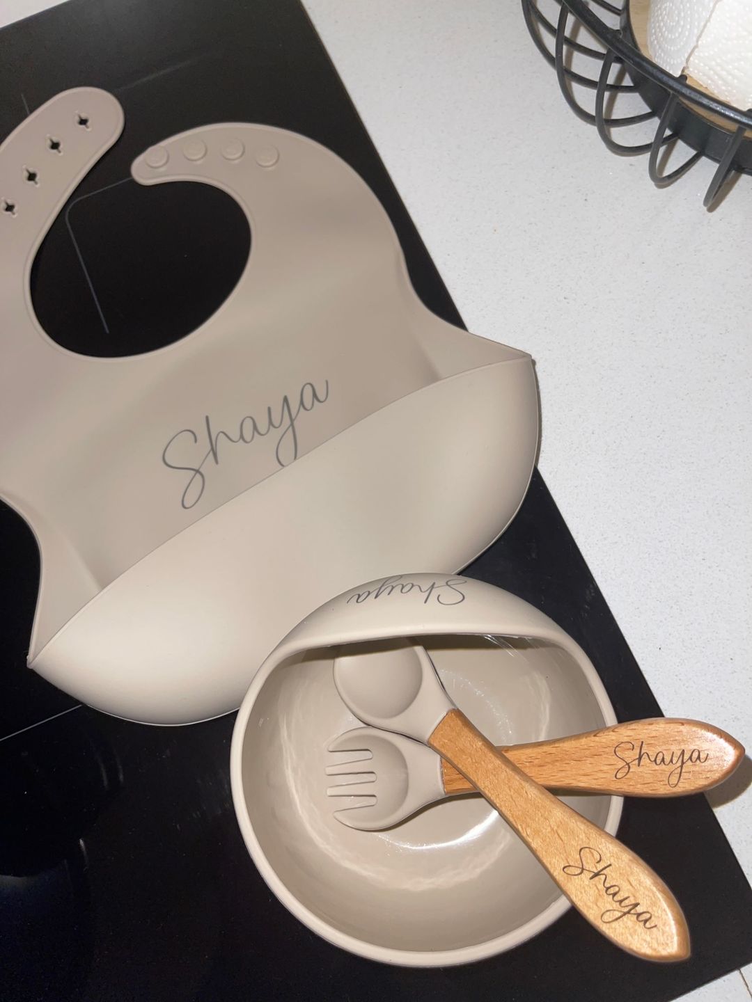 Customer photo review of סט כלי אוכל איכותי ומלא ללא BPA עם שם מותאם אישית
