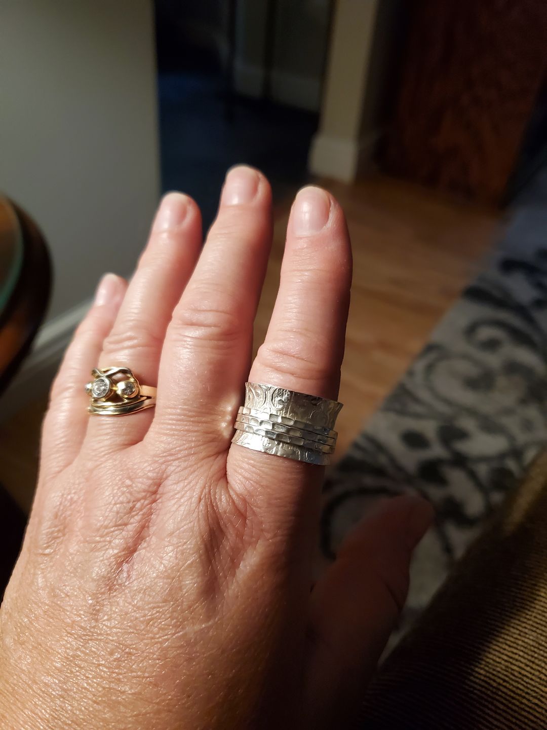 Customer photo review of Unique Fidget Spinner Ring Sterling Silver