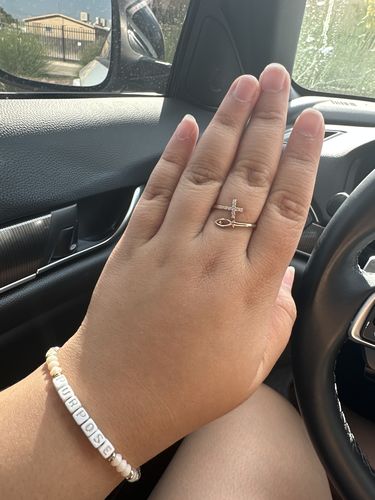 Customer photo review of God Ichthys And Cross Ring