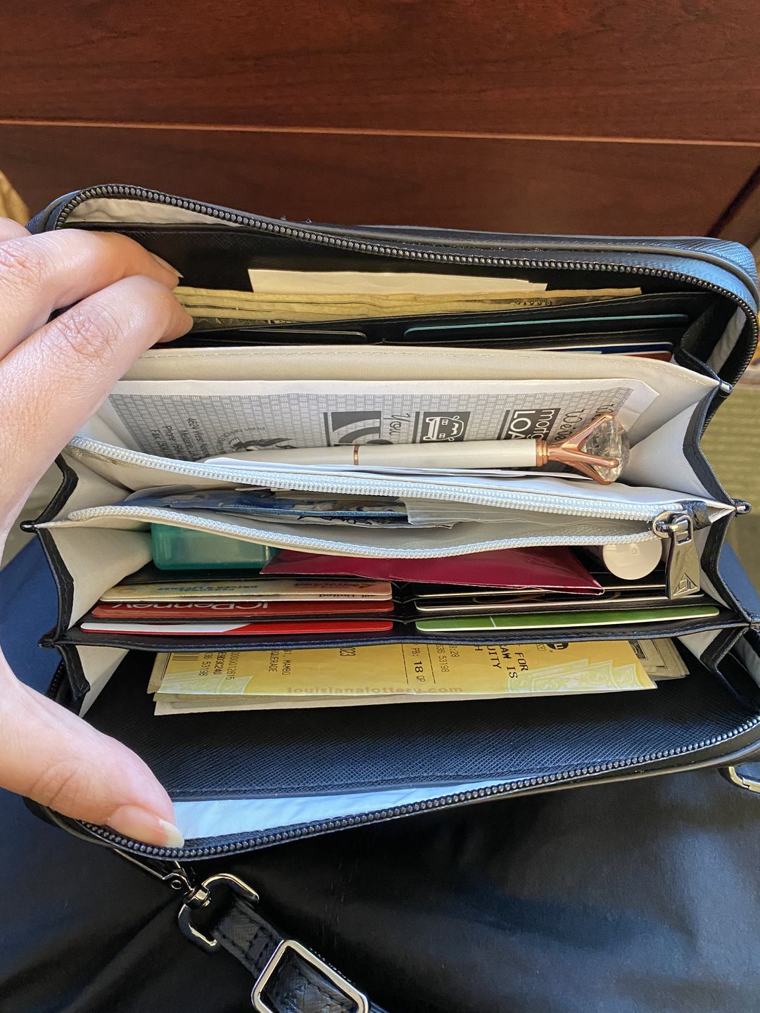 Customer photo review of Grande Marina Convertible Wallet and Belt Bag