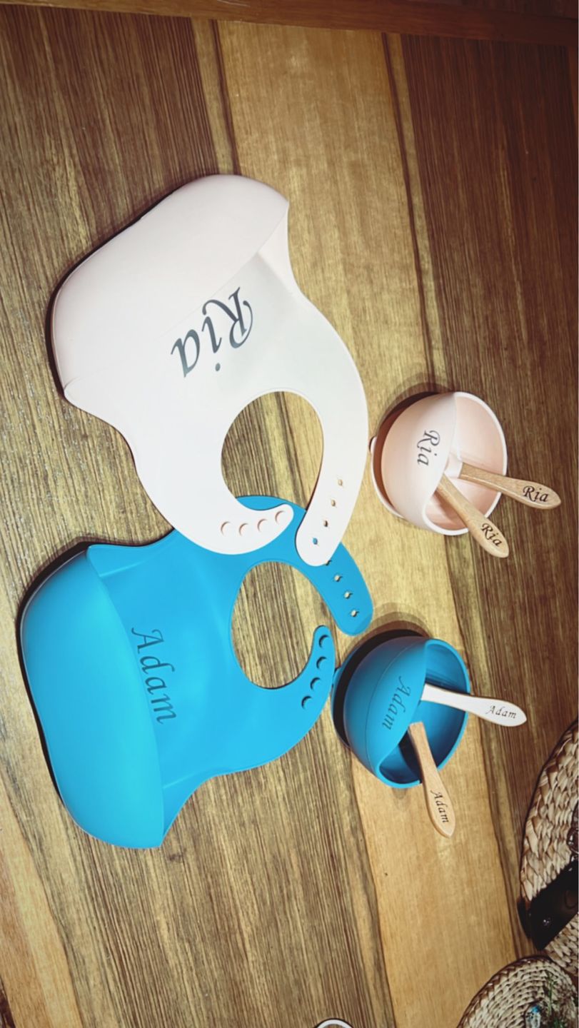 Customer photo review of סט כלי אוכל איכותי ומלא ללא BPA עם שם מותאם אישית