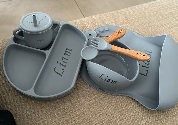 Customer photo review of סט כלי אוכל איכותי ומלא ללא BPA עם שם מותאם אישית