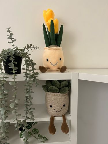 Customer photo review of Bubbly Tulip Flower Pot Plush