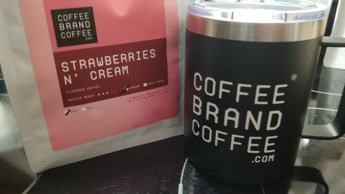 Customer photo review of Strawberries 'n Cream Flavored Coffee