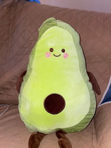 Customer photo review of Happy Green Avocado Plushie