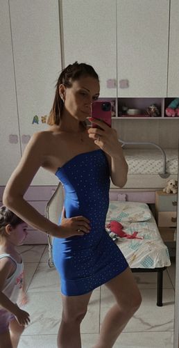 Customer photo review of Tubino strass con coppe senza spalle