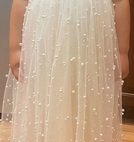 Customer photo review of Ivory Silky Stretch Satin