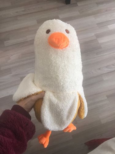 Customer photo review of Fluffy Banana Duck Crew Plushies