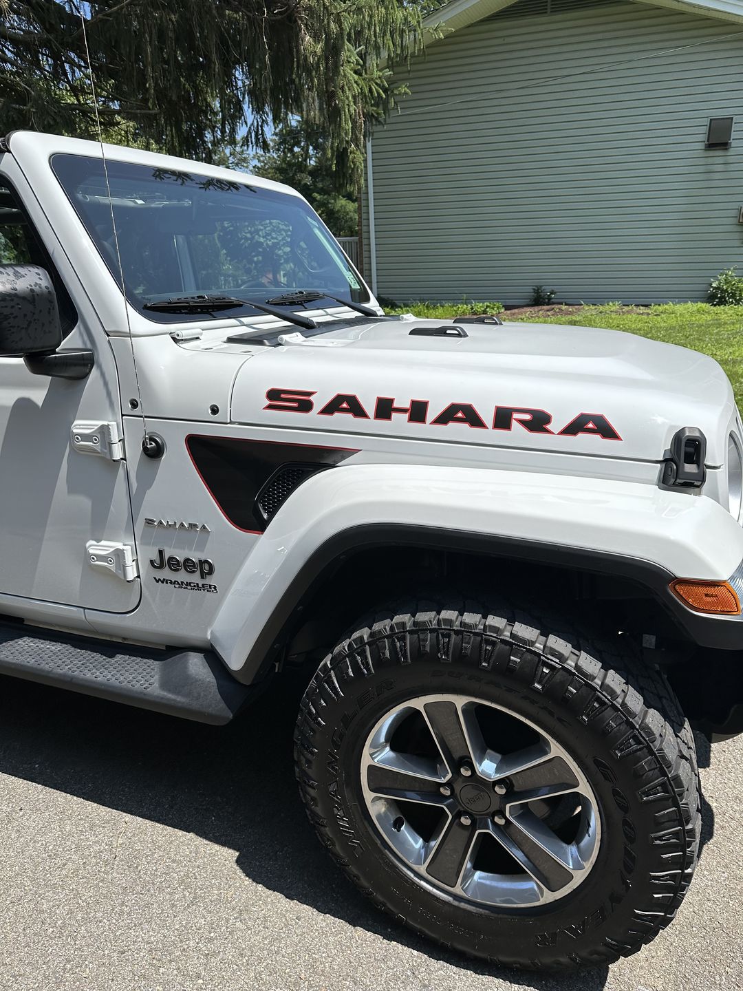 Customer photo review of Black on Black American Flag Fender Vent Premium Wrap Decal for Wrangler JL and Gladiator