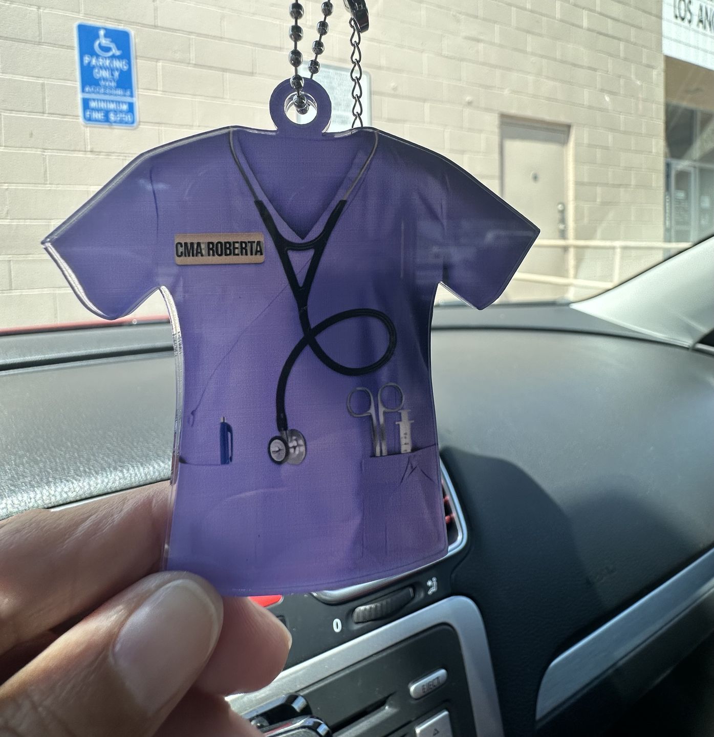 Customer photo review of Personalized Nurse Scrubs - Gift for Nurse Ornament