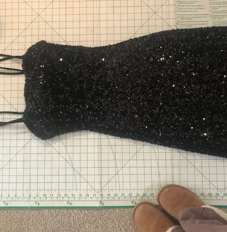 Customer photo review of Black Sequin on Velvet