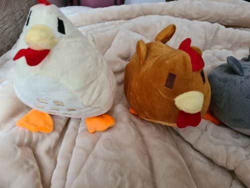 Customer photo review of Kawaii Stardew Valley Chicken Plushie