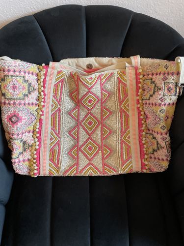 Customer photo review of Elegant Pink Aztec Embellished Tote