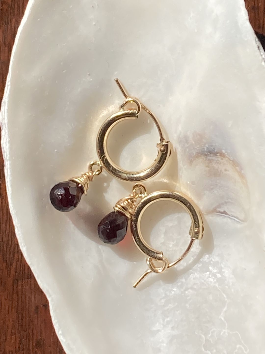 Customer photo review of Colette Garnet Earrings