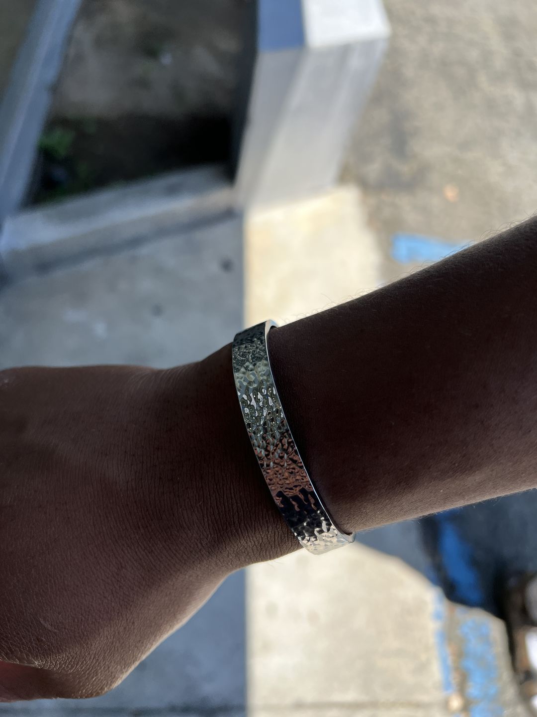 Customer photo review of Hammered Bracelet