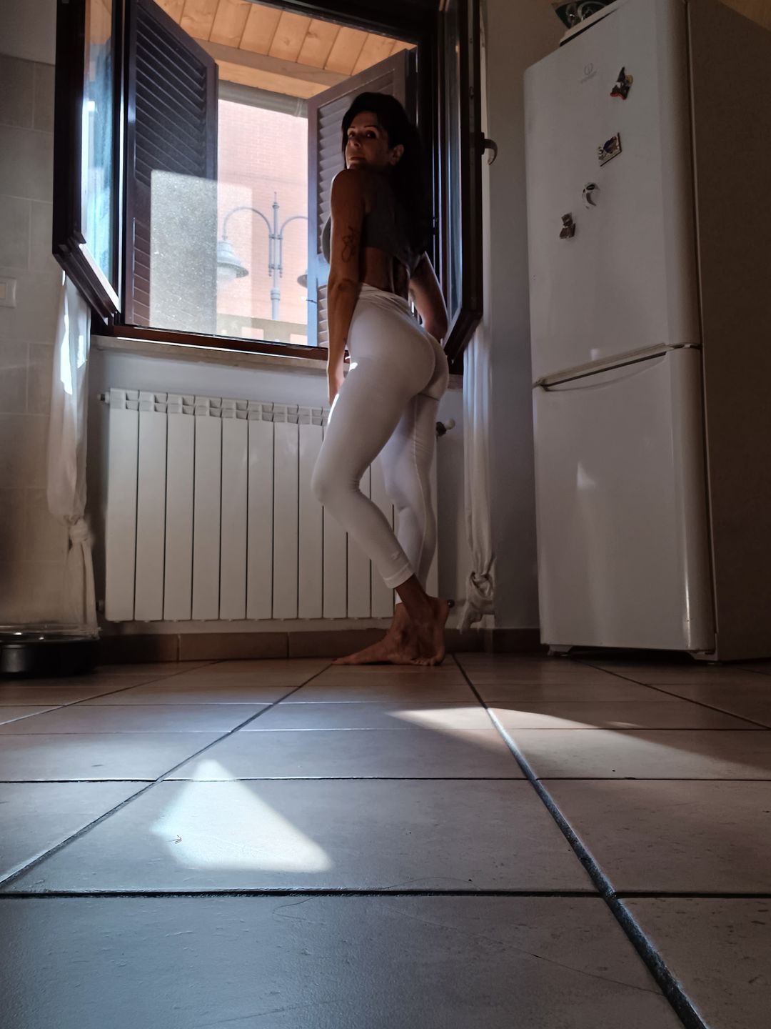 Customer photo review of Leggings All-Up Bianco