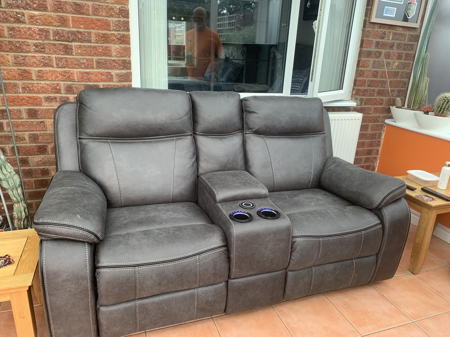 Customer photo review of Vinson 2 Seater Smart sofa Power Recliner with Console