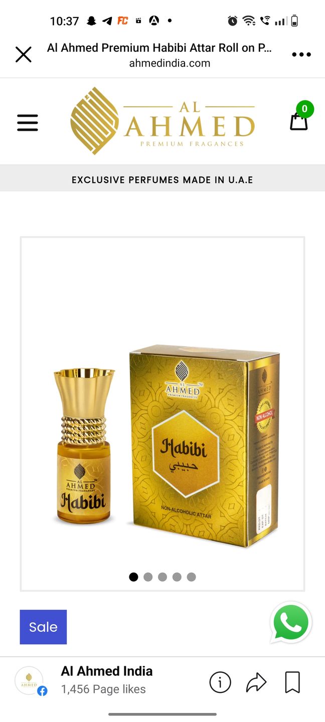 Customer photo review of Al Ahmed Premium Habibi Attar Roll on Perfume | Long lasting Fragrance Perfume For Men and Women | 100% Alcohol Free Attar Perfume | Artisanal Perfume Oil (6ml)