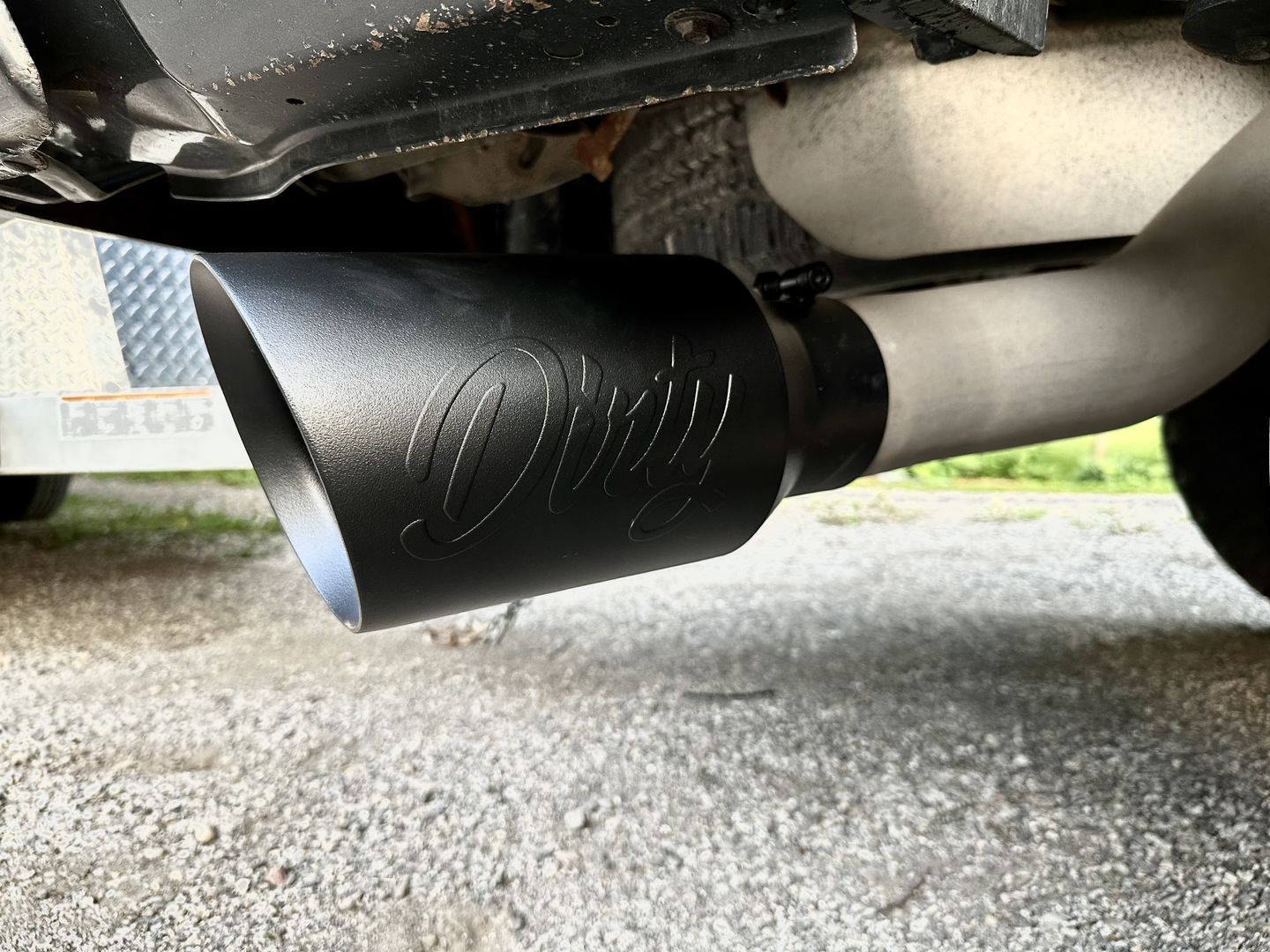 Customer photo review of Universal 4 to 6" Dirty Stainless Exhaust Tip (DDC-EXH-A055)