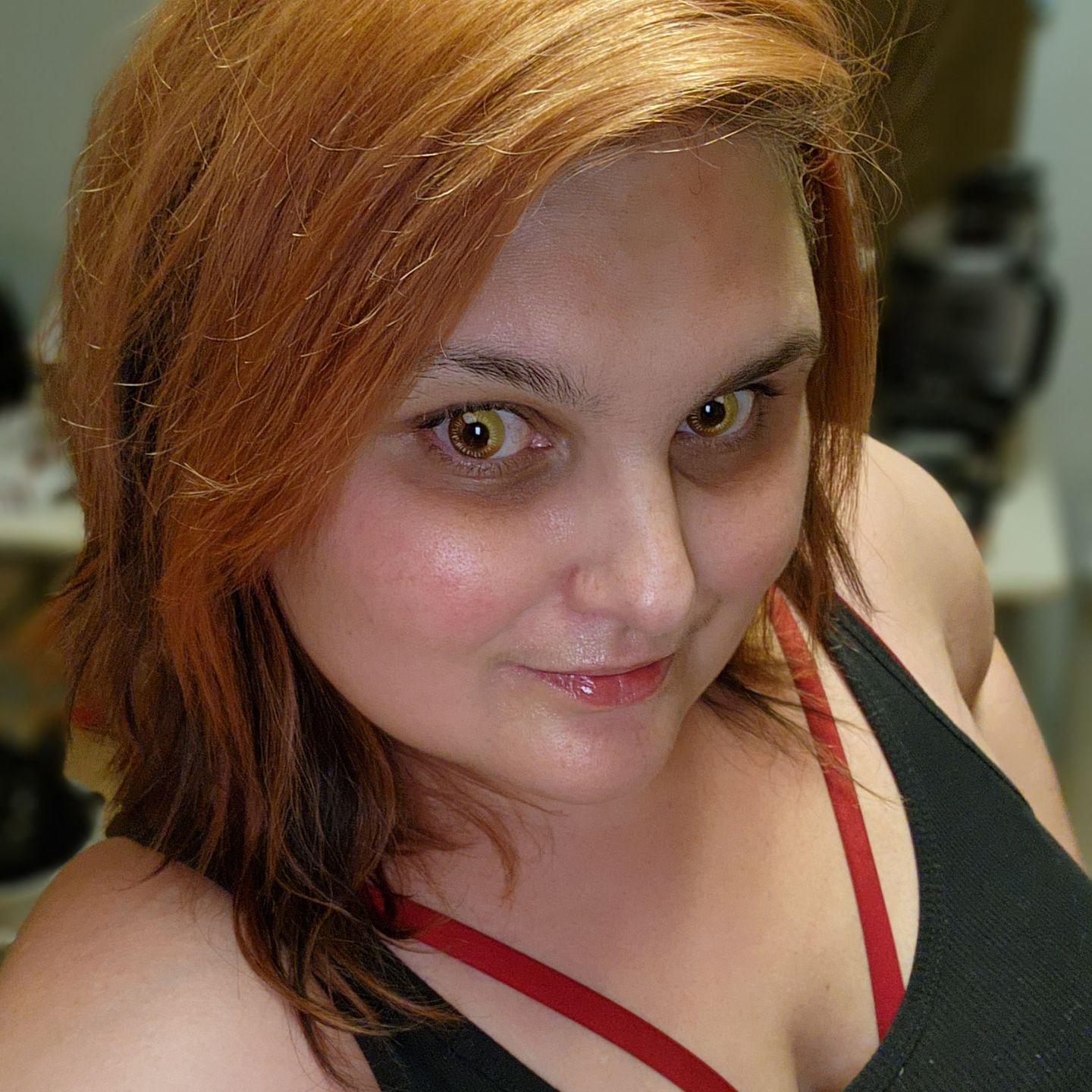 Customer photo review of Cosplay Anime Yellow Prescription Coloured Contact Lenses