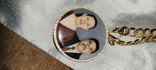 Customer photo review of *NEW* 14K Round Picture Pendant (XLARGE) JTJ™