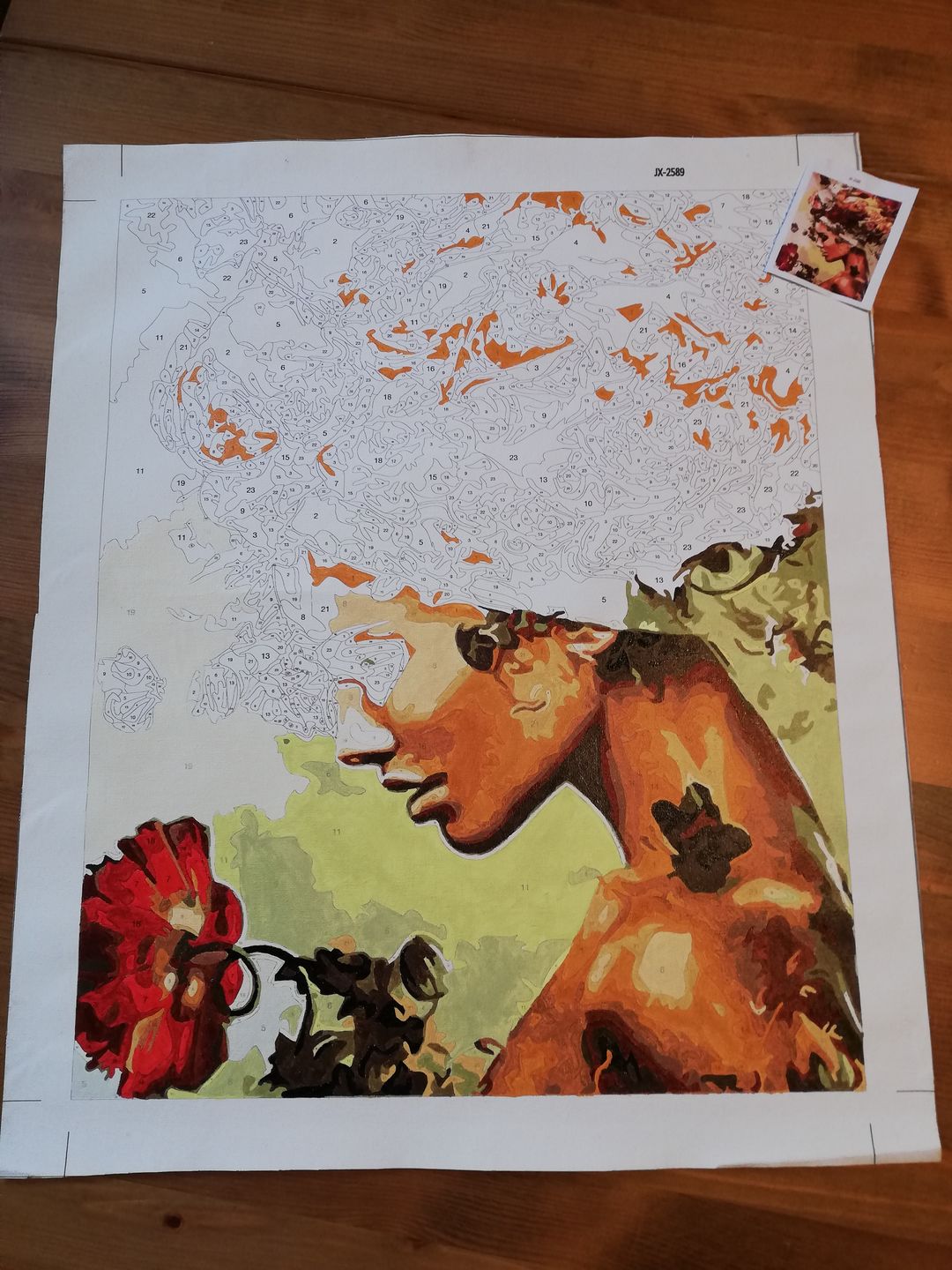Customer photo review of Malen nach Zahlen - Frau mit Blumenhaar
