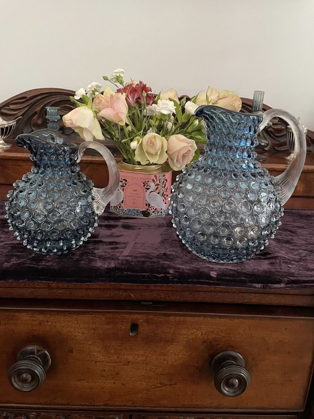 Customer photo review of Underlay Blue Smoke Hobnail Jug