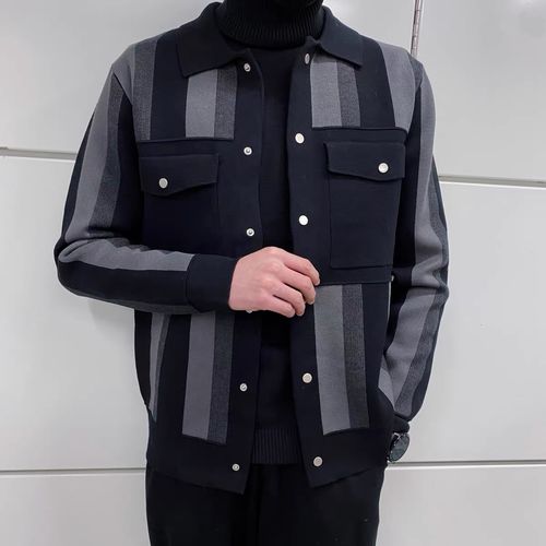 Customer photo review of Men's Vintage British Casual Lapel Black Jacket