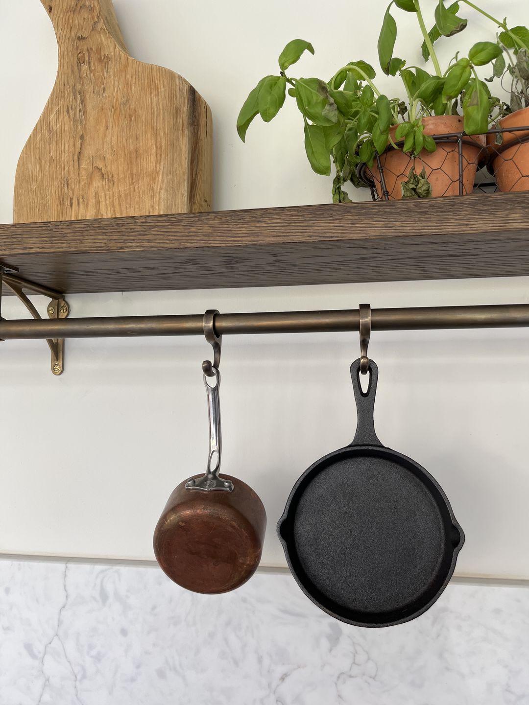 Customer photo review of Aged Brass Hook Rail