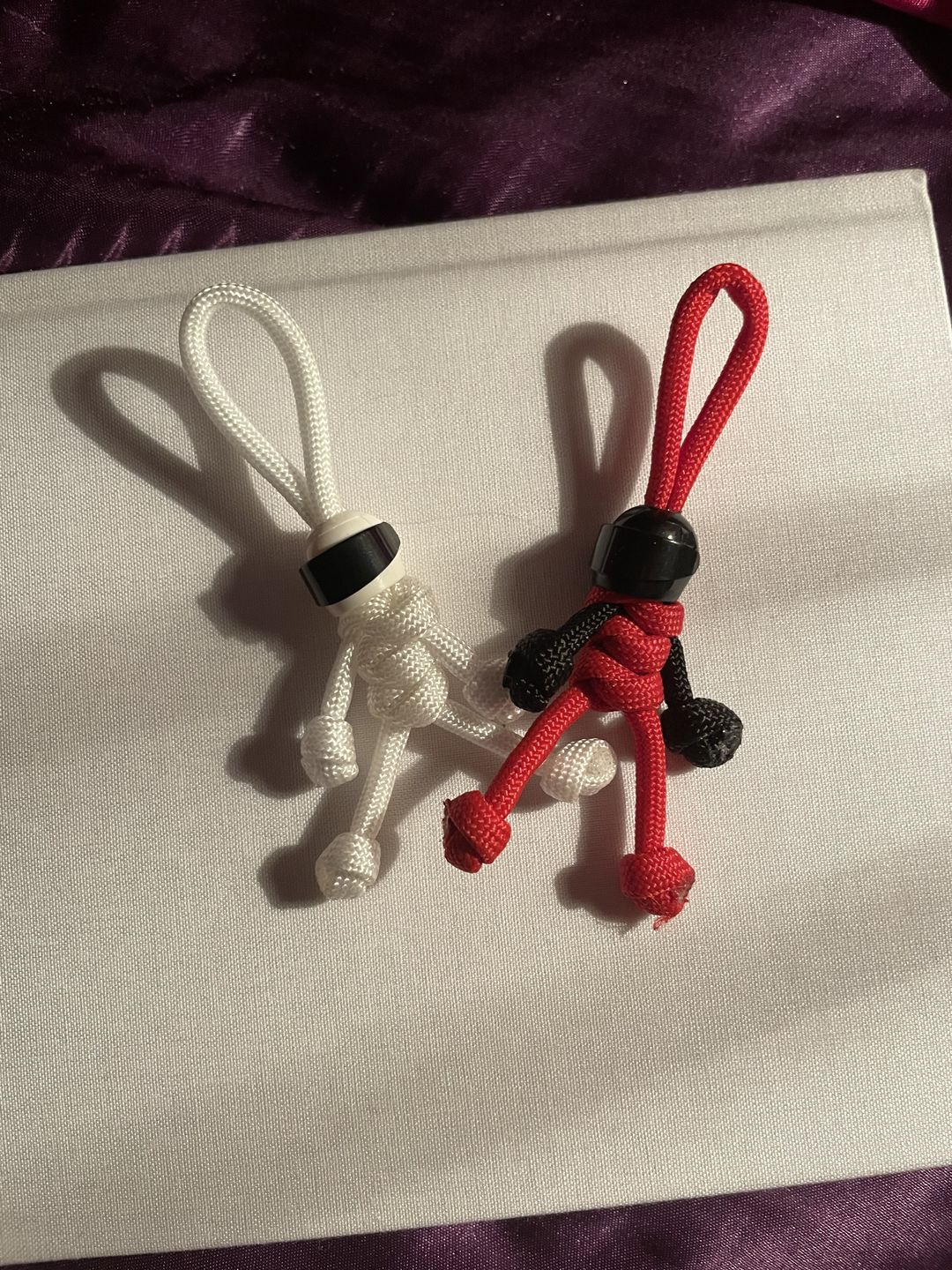 Customer photo review of Black Red Biker Buddy Paracord Keychain