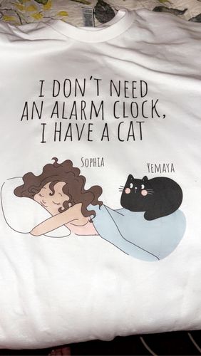 Customer photo review of Personalized Cat Sleepshirt
