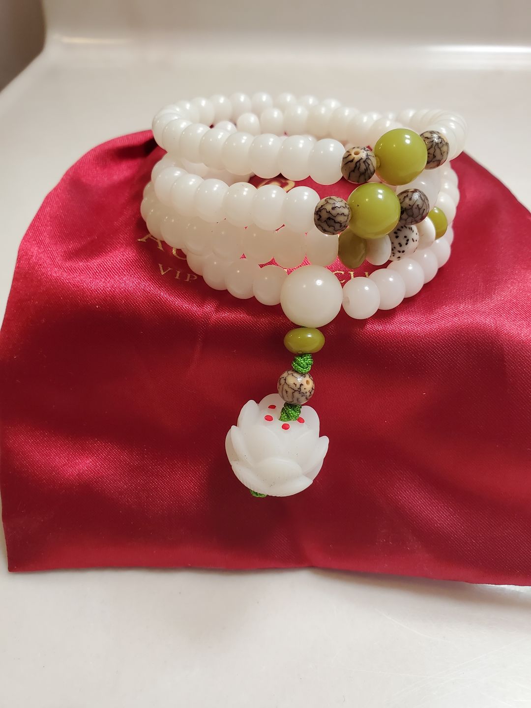 Customer photo review of White Jade Pure River of Calm Mala