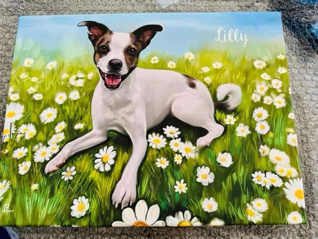 Customer photo review of Handgemaltes Haustierportrait auf Premium Leinwand im Naturalistischen Stil