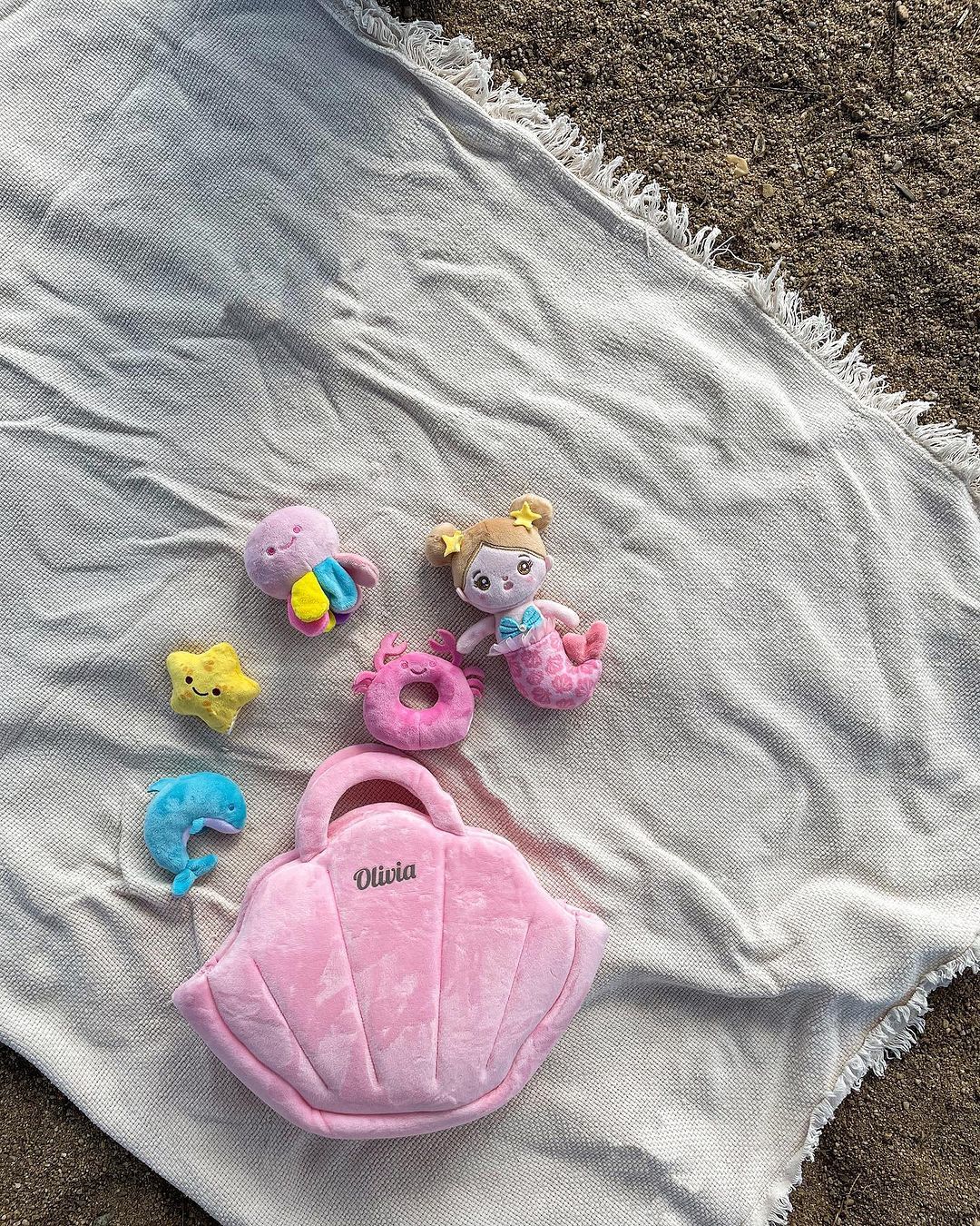 Customer photo review of Personalized Baby's First Fantasy Mermaid Plush Ocean Sound Toy Playset