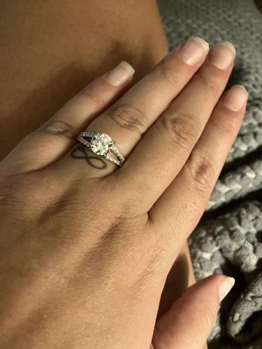 Customer photo review of Solitaire 2ct CZ Split Shank Ring in Sterling Silver
